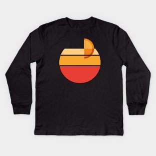 Aperol Spritz Tequila Sunrise Minimal Retro Italian Cocktail Kids Long Sleeve T-Shirt